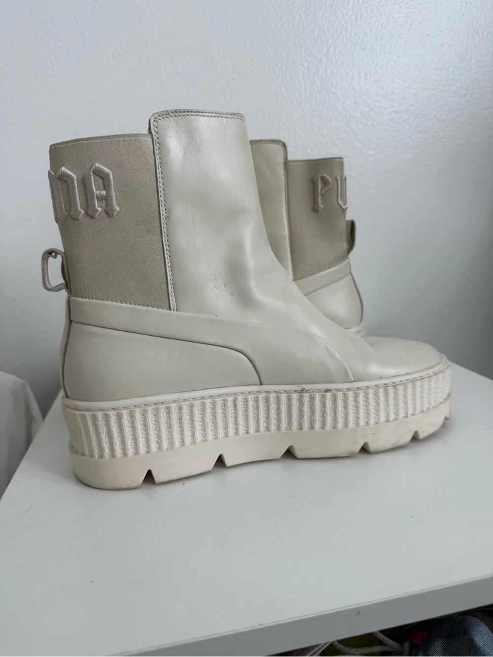 Puma Fenty by Rihanna Cream Platform Ankle Boots
